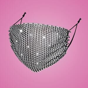 Sparkly Black Rhinestone Mesh Masquerade & Halloween Mask